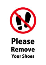 英語で靴を脱いでくださいとお願いする注意貼り紙テンプレート
