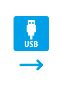 USBポート（右方向）のご案内貼り紙テンプレート