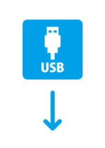 USBポート（下方向）のご案内貼り紙テンプレート