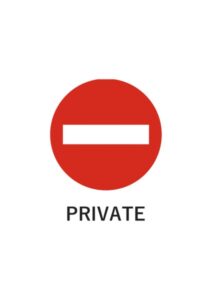 PRIVATEの注意貼り紙テンプレート