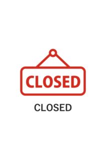 CLOSEDの注意貼り紙テンプレート