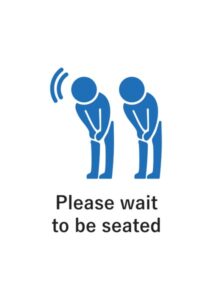 Please wait to be seatedの案内貼り紙テンプレート