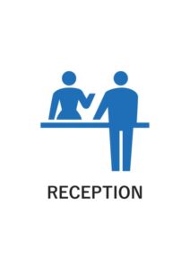 RECEPTIONの案内貼り紙テンプレート
