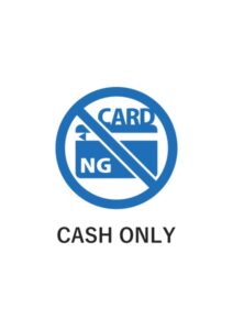 CASH ONLYの案内貼り紙テンプレート