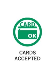 CARDS ACCEPTEDの案内貼り紙テンプレート