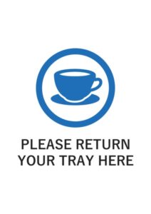 PLEASE RETURN YOUR TRAY HEREの案内貼り紙テンプレート