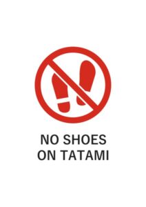 NO SHOES ON TATAMIの注意貼り紙テンプレート