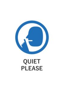 QUIET PLEASEの案内貼り紙テンプレート