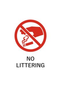 NO LITTERINGの注意貼り紙テンプレート
