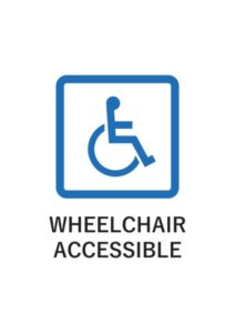 WHEELCHAIR ACCESSIBLEの案内貼り紙テンプレート