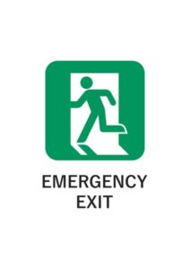 EMERGENCY EXITの案内貼り紙テンプレート