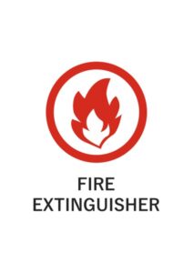 FIRE EXTINGUISHERの注意貼り紙テンプレート