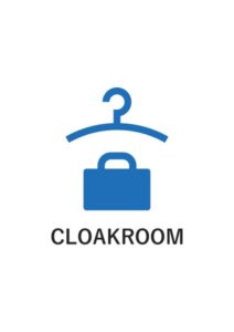 CLOAKROOMの案内貼り紙テンプレート