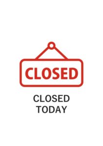 CLOSED TODAYの注意貼り紙テンプレート