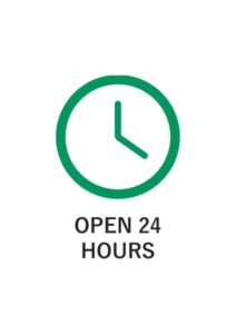OPEN 24 HOURSの案内貼り紙テンプレート
