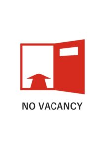 NO VACANCYの注意貼り紙テンプレート