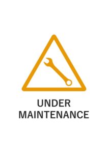 UNDER MAINTENANCEの注意貼り紙テンプレート