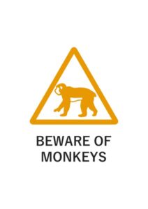 BEWARE OF MONKEYSの注意貼り紙テンプレート