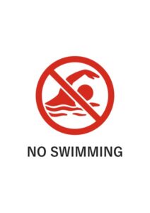 NO SWIMMINGの注意貼り紙テンプレート