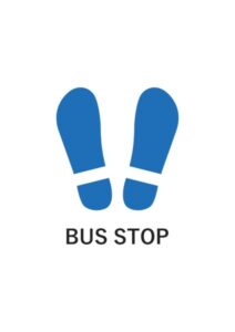 BUS STOPの案内貼り紙テンプレート