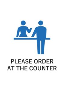 PLEASE ORDER AT THE COUNTERの案内貼り紙テンプレート