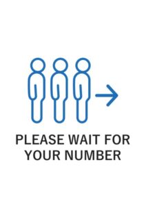 PLEASE WAIT FOR YOUR NUMBERの案内貼り紙テンプレート