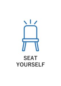 SEAT YOURSELFの案内貼り紙テンプレート