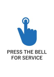 PRESS THE BELL FOR SERVICEの案内貼り紙テンプレート