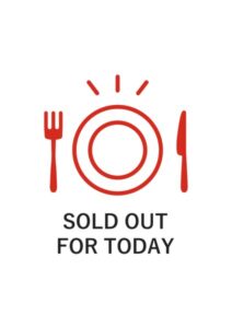 SOLD OUT FOR TODAYの注意貼り紙テンプレート