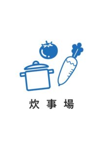 炊事場の案内貼り紙テンプレート