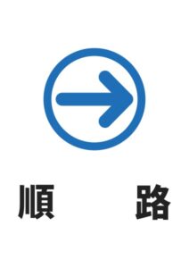 順路(右)の案内貼り紙テンプレート