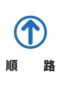 順路（進）の案内貼り紙テンプレート