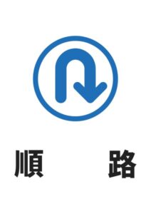 順路(戻)の案内貼り紙テンプレート