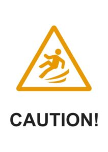 CAUTION(転倒)の注意貼り紙テンプレート