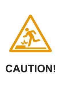 CAUTION(段差)の注意貼り紙テンプレート
