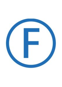 ローマ字(F)の案内貼り紙テンプレート