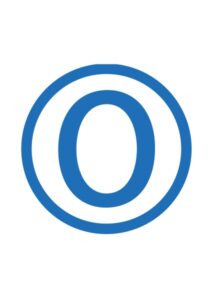 ローマ字(O)の案内貼り紙テンプレート