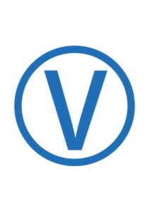 ローマ字(V)の案内貼り紙テンプレート