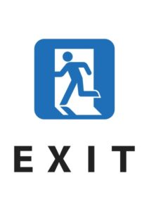 EXITの案内貼り紙テンプレート
