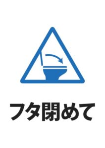 フタ閉めての案内貼り紙テンプレート