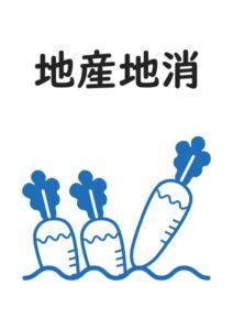 地産地消(大根)の案内貼り紙テンプレート