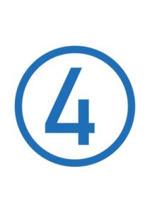 数字(4)の案内貼り紙テンプレート