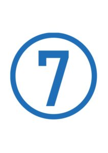 数字(7)の案内貼り紙テンプレート