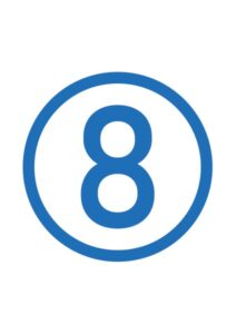 数字（8）の案内貼り紙テンプレート