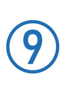 数字(9)の案内貼り紙テンプレート