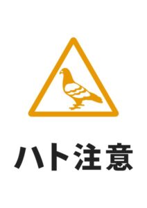 ハト注意の貼り紙テンプレート